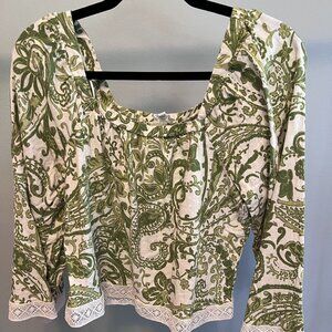 Floral Green 70's Shirt